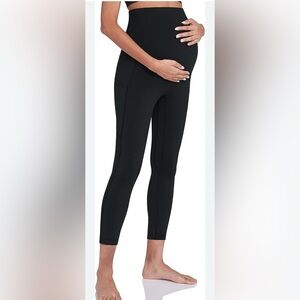 Enerful Women's Maternity Over the Belly black tights size XL